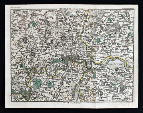 1814 john cary - road, map