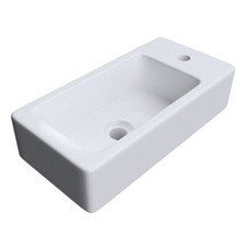 Durovin Bathrooms Mini Ceramic Basin | Wall Hung Mount | Rectangular Cloakroo...