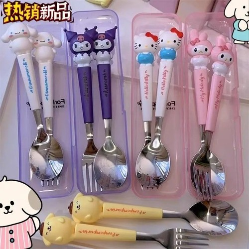 Kuromi spoon fork piece - kuromi, set