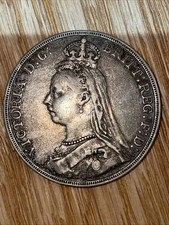 1889 Queen Victoria Silver Crown Coin Great Britain - High Grade - 0202