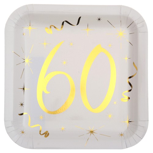 60th birthday party plates - birthday,