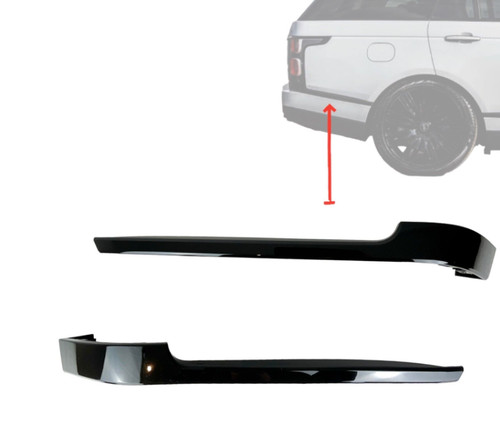 Black rear bumper trims fits - black,