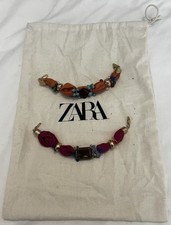 Bead Fabric & Stone Pink And Peach Bracelets Set, Zara, 21cm, Protective Bag
