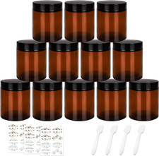 2 Pack 240ml Amber Glass Jars