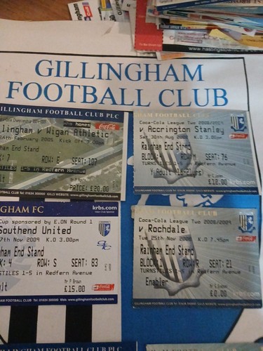 Gillingham tickets stubs x - tickets,