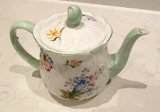 Shelley Wild Flowers 13668 Teapot green