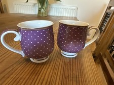 Katie Alice Purple Spotty Detailed Small Stemmed Mugs