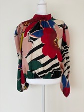Abstract Floral Blouse Mock