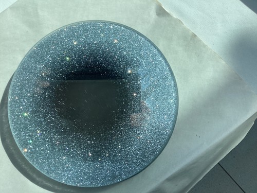 15cm round glitter edge - round,