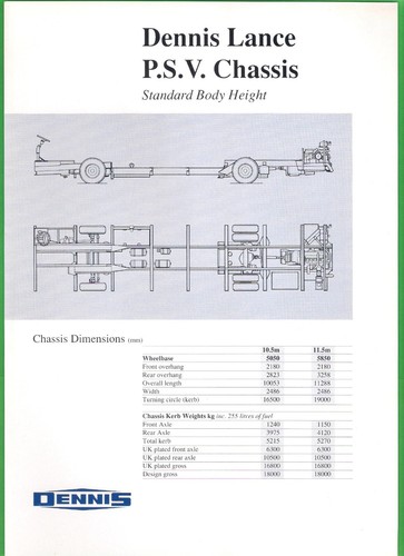 Dennis lance psv chassis - dennis,