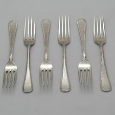FEATHER EDGE Design Harrods Ltd London Silver Service Cutlery Six Table Forks