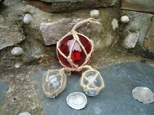 Glass Fishing Boat Net Floats -Buoys Set Of 3 Blown Balls Bathroom Garden R C