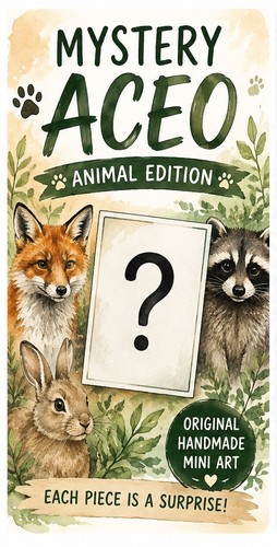 Aceo original mystery animal - aceo,,