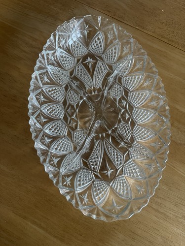 Vintage oval crystal glass - vintage,