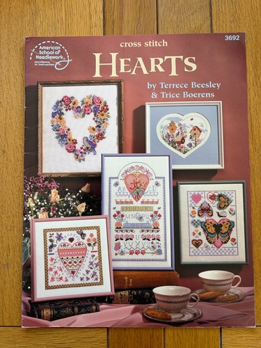 Cross stitch hearts - hearts, t