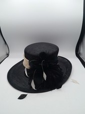 Elegant Black Sinamay Wide