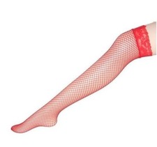 Sexy Lace Top Hold Ups Fishnet Stockings elasticated  top