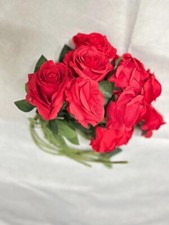 12PCS Artificial Flannel Roses, Long Stem Faux Flowers for Wedding, Home, Party