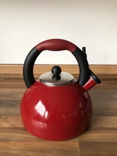 Prestige Kettle Whistling Deep Red 1.9L Litre Porcelain for Hob Stove