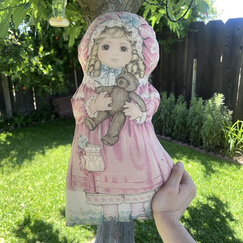 Pink victorian girl - girl, bear