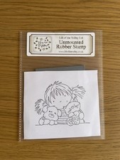 Lili of the Valley Unmounted Rubber Stamp Girl With Cat & Dog