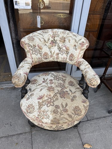 Antique ebonised tub - tub, chair