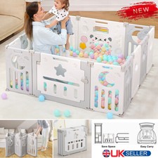 LARGE FOLDABLE BABY PLAYPEN KIDS INFANT SAFETY YARD ACTIVITY CENTER 8+2 PANELS