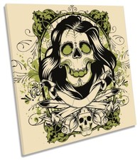 Mirror Mirror Skull Picture CANVAS WALL ART Square Print