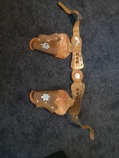 Leather Real Buffalo  Western Sheriff two gun holster 43 vintage Childs