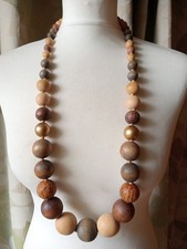 Large wooden round chunky - chunky, bead