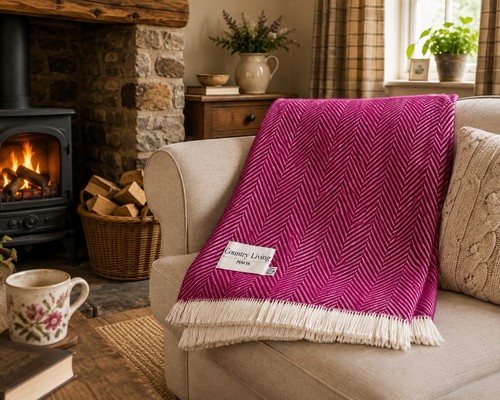 Pure new wool blanket throw - new,