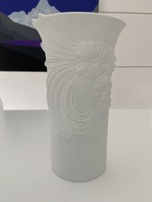 Vintage Kaiser Bisque Porcelain Vase  Model 740/3 Signed M. Frey Floral Design