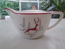 Crown Devon tea pot  in the Stockholm / leaping deer design