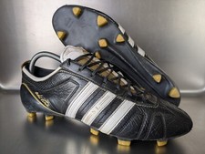 Adidas AdiPure IV SL FG Size 44 * UK 9.5 K Leather Black Football Boots Cams