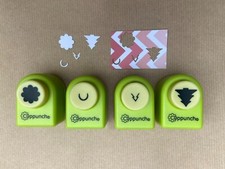 4 Clip punch -  Christmas Tree, Flower, 2 x slot shape punch 