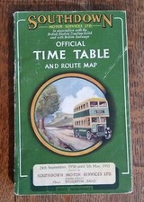 Bus timetable 1950-1951, Southdown Motor Services, Brighton, Hampshire, Sussex..