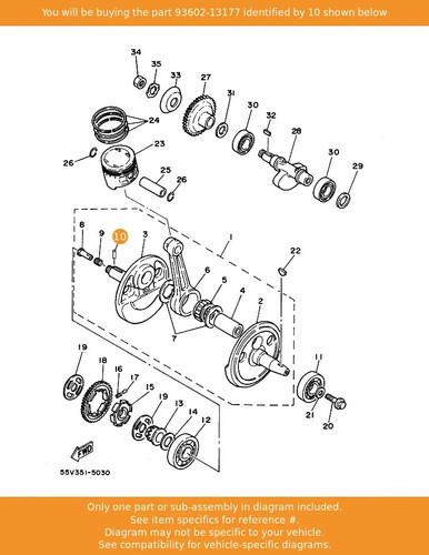 Yamaha pin dowel 93602 13177 - yamaha, pin,