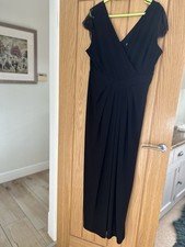 Coast Long Special Occasion Dress Size 18 Black with Side Split Worn Once