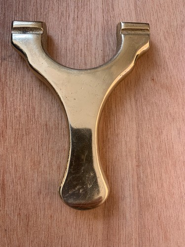 Polished brass slingshot - slingshot, /