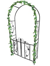 Metal garden arch with gate - metal,