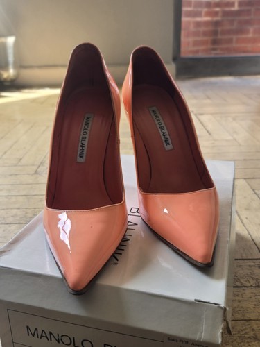 Manolo blahnik patent - blahnik, peach