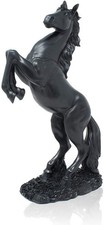 Rearing Horse Statue Black
