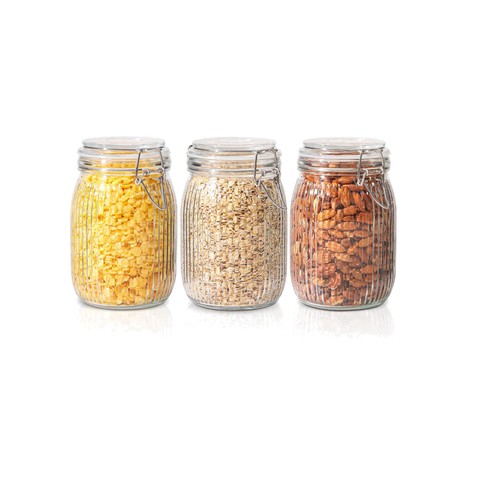 Airtight glass storage jars - glass,