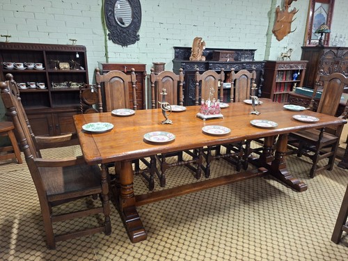 Large oak refectory - refectory, table