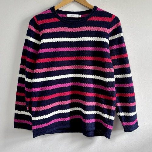 Striped crew neck jumper pink - neck,