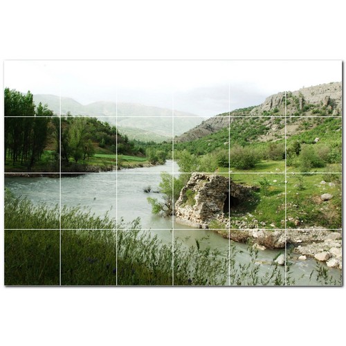 River ceramic tile - tile, mural