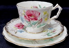 Aynsley “Wild Rose” Vintage Bone China Tea Cup Saucer & Tea Plate Trio