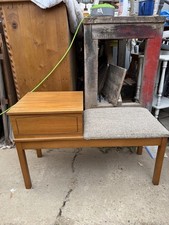 Vintage Midcentury Teak Telephone Seat Good condition for age 