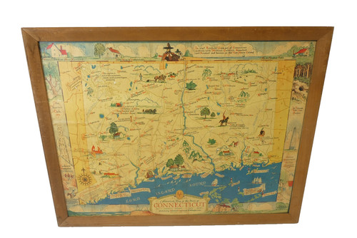 Historical map connecticut - of,