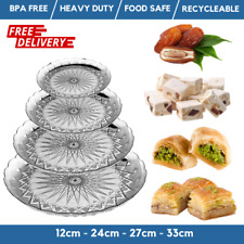 Crystal Plastic Round Plates Dessert Dish & Baklava Crystal Platters - Reusable